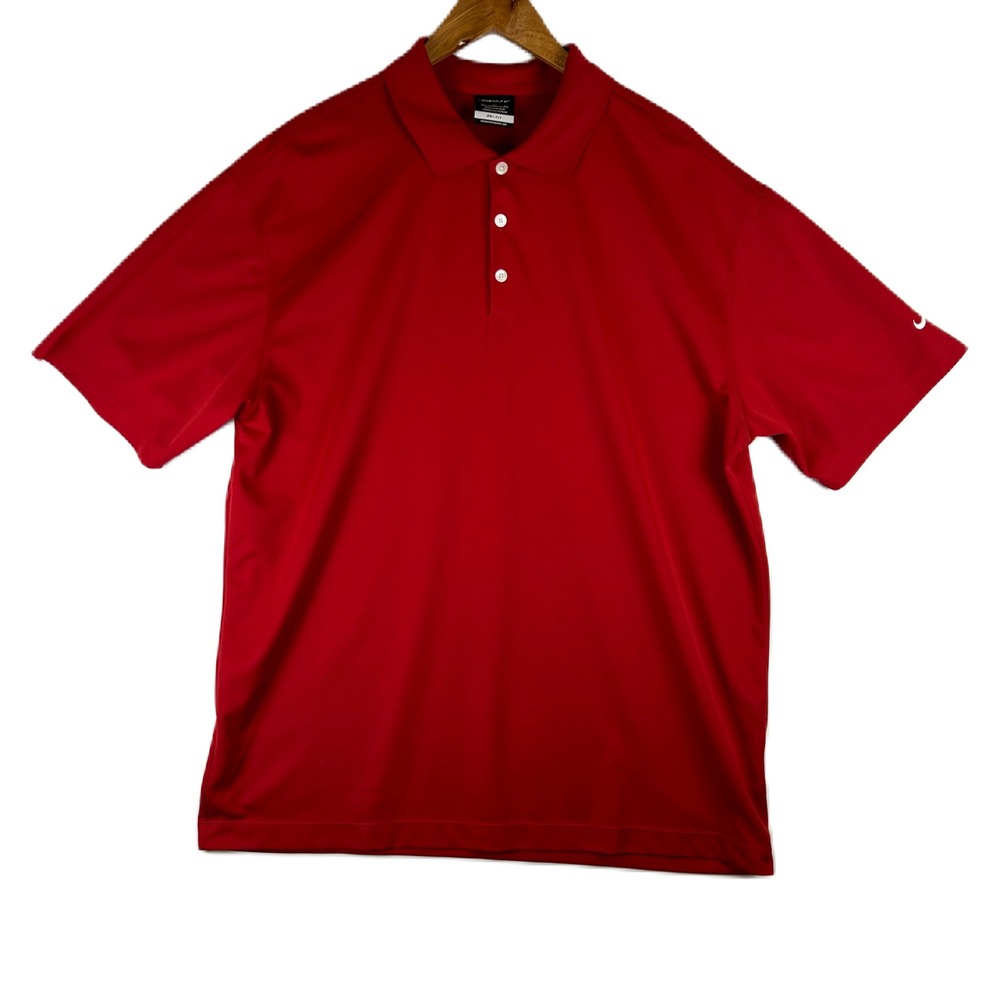 Nike Golf Dri-FIT Men's Red Polo Shirt Short Sleeve Performance‎ XL